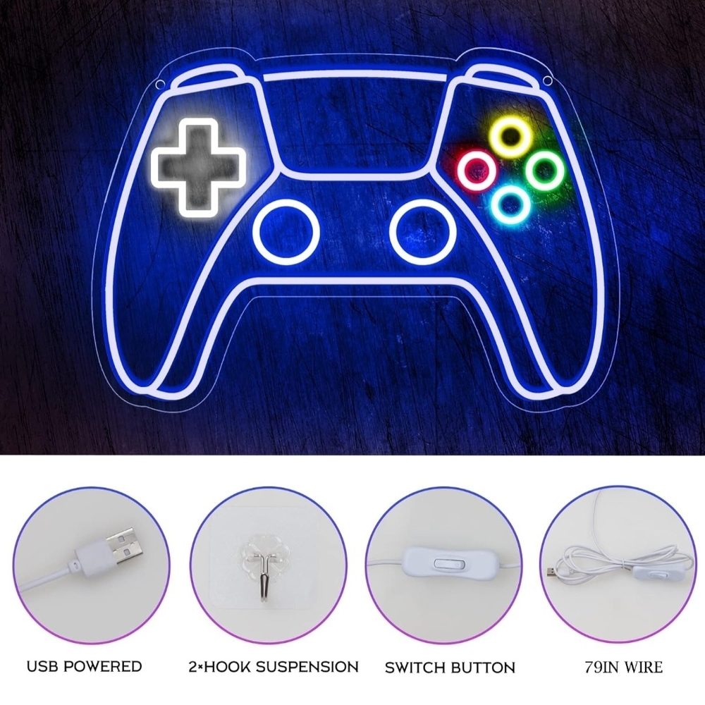 LED Gaming Controller Neon Sign - Picture 4 of 6
